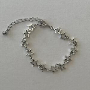 Y2k silver star design chain